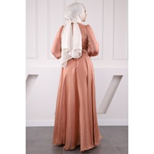 İmaj Butik Somon Yan Bağlamalı Kol Detaylı Abiye