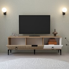 3502 Neva Tv Ünitesi 150  cm  3 Kapaklı Beyaz - Yunus - Sepet