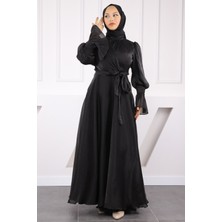 İmaj Butik Siyah Yandan Bağlamalı Abiye
