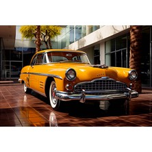 Aden Dekoratif Sarı Araba Kanvas Tablo