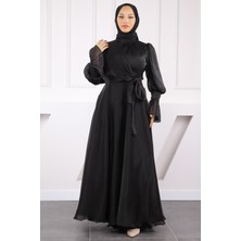İmaj Butik Siyah Yandan Bağlamalı Abiye