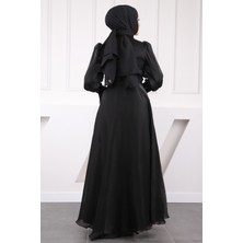 İmaj Butik Siyah Yandan Bağlamalı Abiye