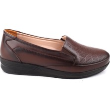 Papuç Sepeti 4112 Kadın Ortopedik Kauçuk Taban Deri Ayakkabı