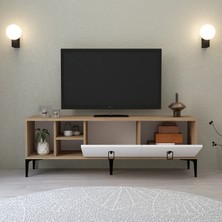 3504 Era Tv Ünitesi 150  cm  Kapaklı Raflı Sepet - Beyaz