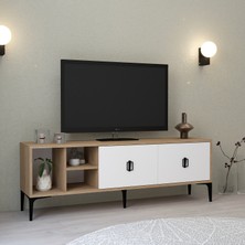 3504 Era Tv Ünitesi 150  cm  Kapaklı Raflı Sepet - Beyaz