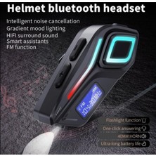 Fm Radyolu Fener Işık Özellikli Kask Kulaklık Su Geçirmez Bluetooth 5.4 Motosiklet Kask Kulaklığı