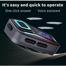 Fm Radyolu Fener Işık Özellikli Kask Kulaklık Su Geçirmez Bluetooth 5.4 Motosiklet Kask Kulaklığı
