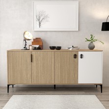 4005 Neva Konsol 180  cm  Yunus - Sepet - Beyaz Konsol - Tv Ünitesi - Yemek Odası