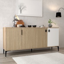4005 Neva Konsol 180  cm  Yunus - Sepet - Beyaz Konsol - Tv Ünitesi - Yemek Odası