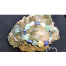 Medusa Spirit Kalp Formlu Pembe Kuvars, Lapis Lazuli, Aventurin, Morganit & Kar Tanesi Obsidyen Doğaltaş Bileklik – Aşk, Şans & Ruh Eşi Enerjisi | 10 Mm, 18 cm