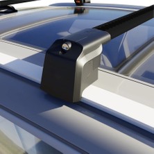 Rekapa Kia Ev3 Electric (SV) (2024-2025) için Kilitlenebilir Araca Özel Portbagaj Barları - Ara Atkı / Araç Üstü Tavan Taşıma Barları -(Siyah)