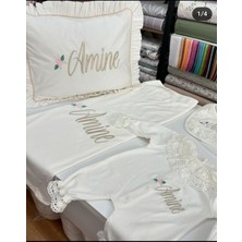 10'lu Set ve 1 Adet 35X45 Nakışlı Yastık Kilifi Işlemeli Yeni Doğan Hastane Çıkışı Seti