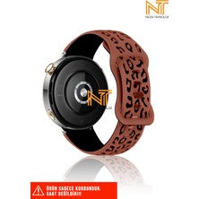 Nezih Case  Huawei Watch Gt-Gt2-Gt3 42MM ve Elegant 20MM Uyumlu Akalite Leopar Desenli Silikon Kordon