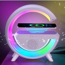 LED Işıklı Bluetooth Bağlantılı Kablosuz Şarj Özellikli Gece Lambası Bluetooth Hoparlör Speaker