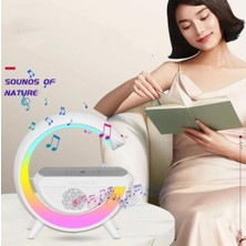 LED Işıklı Bluetooth Bağlantılı Kablosuz Şarj Özellikli Gece Lambası Bluetooth Hoparlör Speaker
