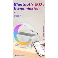 LED Işıklı Bluetooth Bağlantılı Kablosuz Şarj Özellikli Gece Lambası Bluetooth Hoparlör Speaker