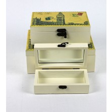 Ahşap Aynalı Kutu 3'lü