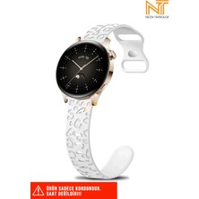 Nezih Case  Huawei Watch Gt-Gt2-Gt3 42MM ve Elegant 20MM Uyumlu Akalite Leopar Desenli Silikon Kordon
