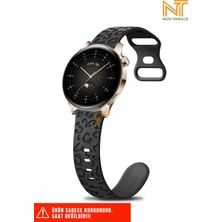 Nezih Case  Huawei Watch Gt-Gt2-Gt3 42MM ve Elegant 20MM Uyumlu Akalite Leopar Desenli Silikon Kordon