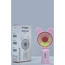 Mini Taşınabilir Fan Vantilatör Şarjlı Ledli Ayıcık Kulaklı 2 Kademeli Klima Soğutucu