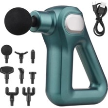 Fascial Gun KH-750 Masaj Aleti 8 Başlıklı 12 Kademeli Dijital Göstergeli Mini Masaj Tabancası