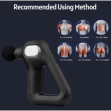 Fascial Gun KH-750 Masaj Aleti 8 Başlıklı 12 Kademeli Dijital Göstergeli Mini Masaj Tabancası