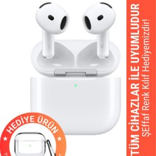 4.nesil Beyaz Ios Android Uyumlu Kablosuz Bluetooth Kulaklık Yeni Nesil Şeffaf Kılıf Hediyeli