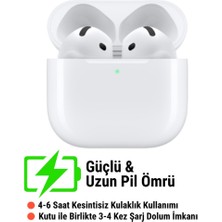 4.nesil Beyaz Ios Android Uyumlu Kablosuz Bluetooth Kulaklık Yeni Nesil Şeffaf Kılıf Hediyeli