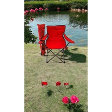 Amaç Yaşam Ikili Katlanır Kamp Sandalyesi Taşıma Çantalı Bardaklıklı Yeşil Kırmızı Mavii