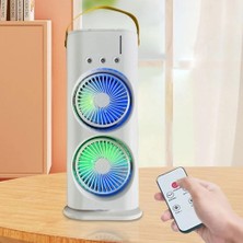 USB Şarj Edilebilir Püskürtme Çift Fan Taşınabilir Nemlendirici Fan Ev Ofis ve Kamp Için 3 Ayarlı