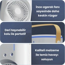 USB Şarj Edilebilir Püskürtme Çift Fan Taşınabilir Nemlendirici Fan Ev Ofis ve Kamp Için 3 Ayarlı