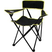 Siyah Sarı Teleskop Katlamalı Kamp Sandalyesi (5122)