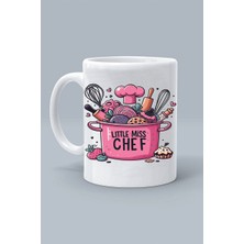 Küçük Bayan Şef Little Miss Chef Tasarım Baskılı Beyaz Klasik Kupa Bardak