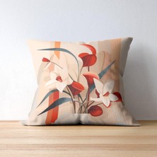 Soft Renk Çiçek Desen Tasarımlı Kırlent Kılıfı 43 x 43