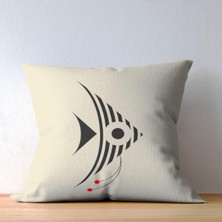 4'lü Geometrik ve Çizgisel Detaylı Modern Hayvan Figürlü Kırlent Kılıfı