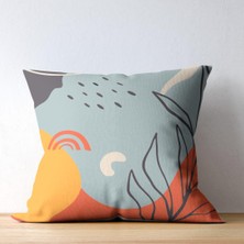 4'lü Bohem Soft Yaprak Desenli Kırlent Kılıfı,dijital Baskı 43 x 43