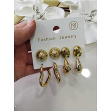 Gold 6 Li  Küpe Seti