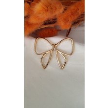 Yarım Kelebek Metal Gold Küpe