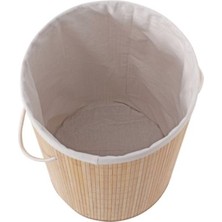 Yuvarlak Bambu Kirli Sepeti