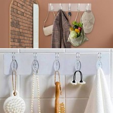 5&apos;li Güçlü Yapışkanlı Şeffaf Duvar Askısı Banyo Mutfak Düzenleyici Pr - TGR9527-8002