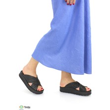 Mammamia Kadın Günlük Ortopedik Kalın Taban  Deri Terlik M26YS1430