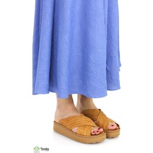 Mammamia Kadın Günlük Ortopedik Kalın Taban  Deri Terlik M26YS1430