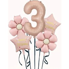 Pempe Papatya Yıldız Folyo Balonlu Yaş Balon Set