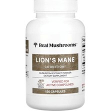 Real Mushrooms Real Mushrooms, Lion's Mane, Mushroom Extract Powder, 120 Capsules.abd Menşei