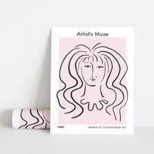 Dekoratif Çerçevesiz Poster Artist Muse  Soyut Çerçevesiz Tablo