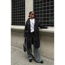 Mira Cotton Fermuar ve Kapşonlu Uzun Kapitone Mont 7062