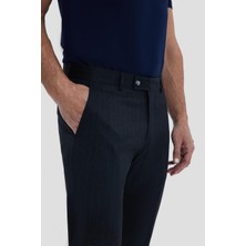 Sabri Özel Erkek Antrasit Çizgili Slim Fit Pantolon