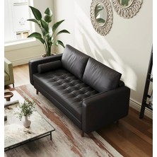 120  cm  Mini Koltuk, Suni Deri Koltuk, Kompakt Sevgili Koltuğu, Loveseat, Tv Koltuğu
