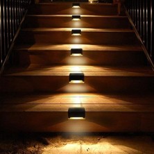 Büro Ev Ofis Bahçe Aydınlatması Için 4ADET Solar Şarj LED Işık Köşebent Merdiven Lamba Seti