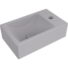 Bocchi Milano Dar Sağ Lavabo 37 cm Mat Gri 1419-006-0126